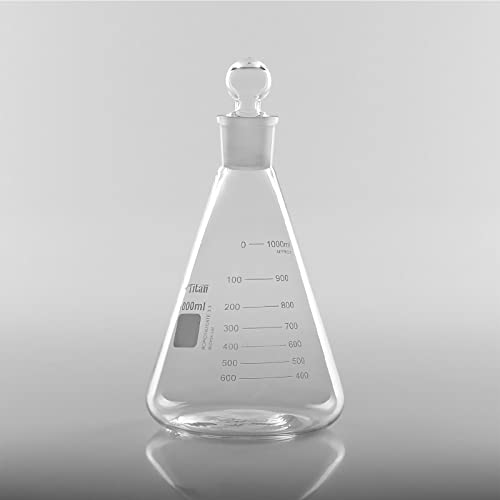 ADAMAS-BETA 1000 מל זכוכית ארלנמאייר בקבוק עם פקק זכוכית 3.3 צלוחיות חרוטי זכוכית בורוסיליקט