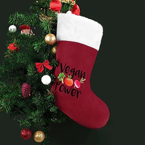 כוח טבעוני לחג המולד גרב חג המולד עץ עץ אח תלויים גרביים עם קישוט שרוול קצר לפלאש למסיבת חג ביתי