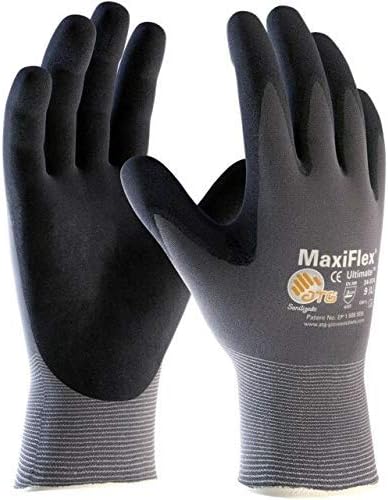 Maxiflex ATG 34-874 כפפות ניטריל מיקרו-קופם אחיזה ואצבעות-עמידות לאחיזה ושחיקה מעולה