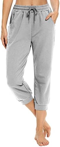 מכנסי טרנינג קפרי של קאיידי קפרי מכנסי קפרי מזדמנים עם כיסים קפרי ג'וג'רס מכנסי יוגה קפרי משוררת מכנסי