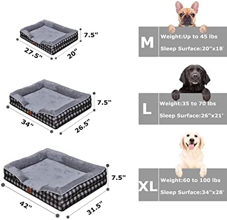 מיטת כלבים אורתופדית של פטיפי, מיטות כלבים קצף-קריטט של ביצה לכלבים בינוניים/גדולים/גדולים במיוחד-ספה קצף מעוצבת