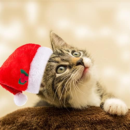 3 יחידות-אזמטו חתול סנטה כובע עם ג ' ינגל פעמוני צווארון ועניבת פרפר, חג המולד תלבושות סט עבור חתול,