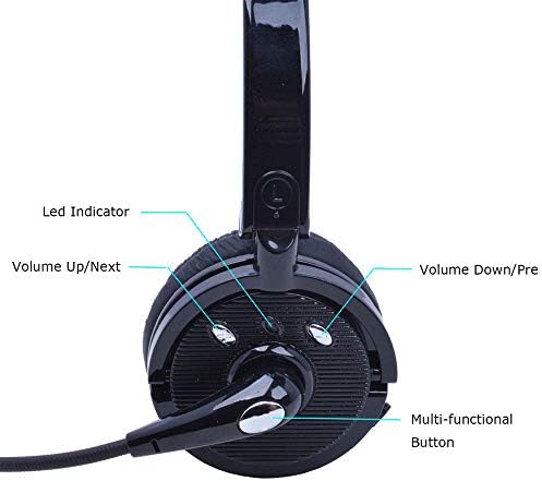 Raopingx Trucker Bluetooth אוזניות אלחוטיות עם מיקרופון מעל אוזניות הראש באוזניות האוזן אוזניות משרד