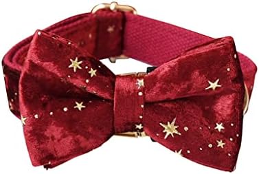צווארון כלבים אישי בהתאמה אישית חג המולד אדום קטיפה קטיפה צווארון מחמד חיות מחמד ורצועה עם מתנות חג המולד של