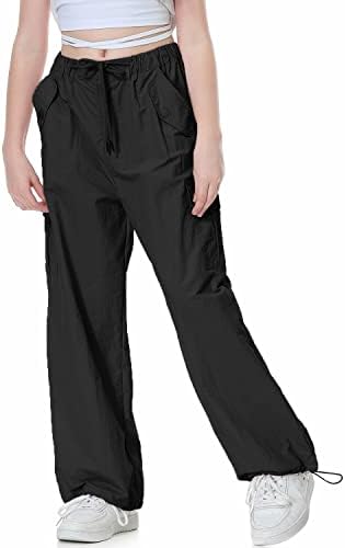 מכנסי מצנח רולנקו למכנסי מטען Y2K עם כיסים Harajuku מכנסיים מכנסיים 4-14 שנים