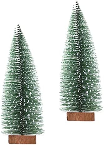 מברשת בקבוק בקבוק בקבוק עץ חג המולד מיניאטורי עץ עץ מיניאטורי עצי דגם מלא מלאכותי עצי שלג לסצינות מיניאטורות,