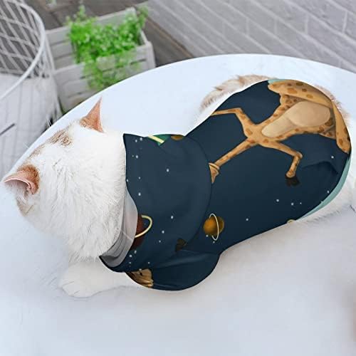 חלל מצחיק ג'ירפות חתול חולצה מקשה אחת תחפושת כלבים אופנתית עם אביזרי חיית מחמד כובע