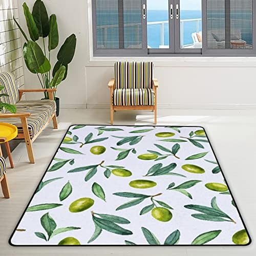 זוחל שטיח מקורה משחק שטיח זית ירוק לחדר מגורים לחדר שינה משתלת חינוך שטיחים שטיחים שטיחים 80x58in