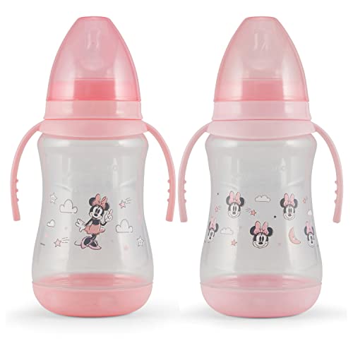 דיסני 2 חבילה 10 אונקיה תינוק בקבוקים עם אופי הדפסי וצבע מכסה עם כפול ידית-משלוח וקל לניקוי