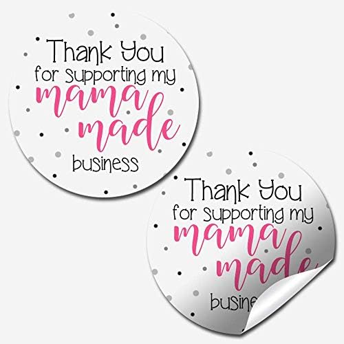 תמיכה אמא עשתה עסקים תודה תוויות מדבקת הערכת לקוחות עבור עסקים קטנים, 60 1.5 מדבקות מעגל ידי אמנדקריאציה,