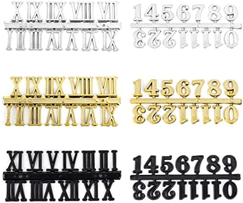 Framendino, 6 ערכת ספרות שעון חבילות כולל מספר ערבי ומספר רומאי מספרי שעון דיגיטלי DIY לתכנון תכנון תיקון אביזרי