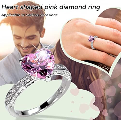 2023 נשים של אהבת לב זירקוניה יהלומי טבעת אירוסין חתונה טבעת עדין טבעות
