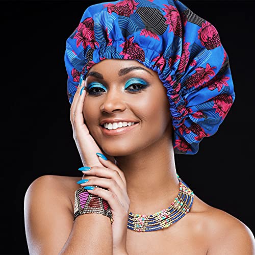 3 חתיכות שכבה כפולה מכסה סאטן לנשים, נשים אפריקאיות משי כמו מכסה שיער של כובע שיער סאטן למונט