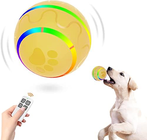 קיריסימה אינטראקטיבי כלב כדורי צעצועי פעיל מתגלגל כדור לכלבים, אגרסיבי לועסי צעצוע, שלט רחוק