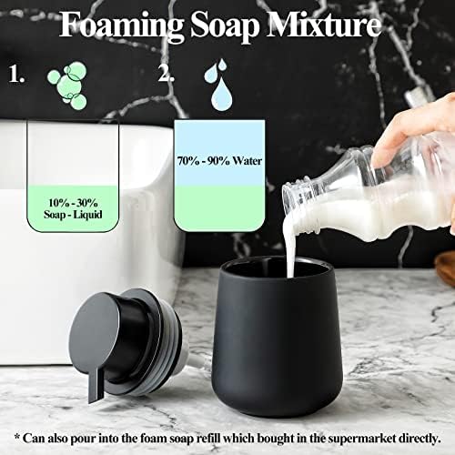 מתקן סבון יד קצף - 12 גרם קרם אמבטיה משאבת יד מתקן סבון מקצף מסוכן סבון קרמיקה עם משאבת החלפת קצף