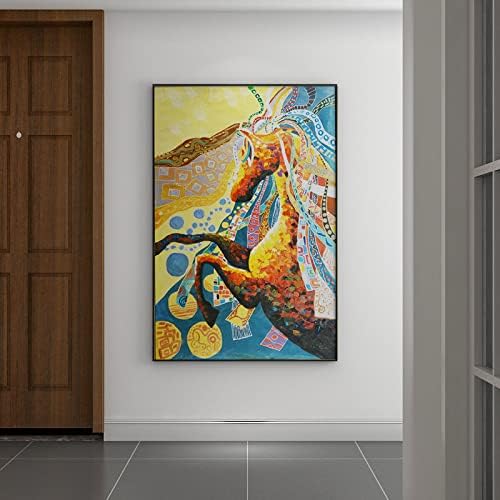 סלון ספה רקע ציור דקורטיבי ציור שמן ציור יד-ארט-אמנות חיה זברה צבעונית צביעה תלייה גדולה כניסה מינימליסטית