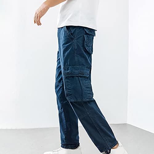 Miashui זיכרון קצף החלקה לגברים אופנה פנאי ספורט צבע אחיד עניבת כיס מכנסיים מכנסיים קצף גדול