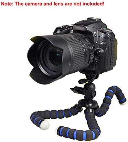 Balaweis צבע שחור מיני חלופי חצובה גמיש מתקפל למצלמת DSLR + מתאם חצובה טלפון סלולרי
