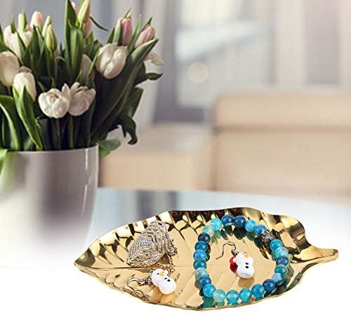 Vifemify תכשיטים בצורת עלים תצוגת מגש מארגן אחסון דקורטיבי סגנון סקנדינבי סגנון יציב ועמיד קל לשימוש