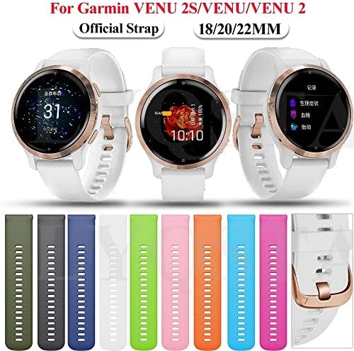 Murve 18 20 22 ממ שעון חכם רצועות רשמיות עבור Garmin Venu 2 חגורת צמיד סיליקון עבור Garmin Venu