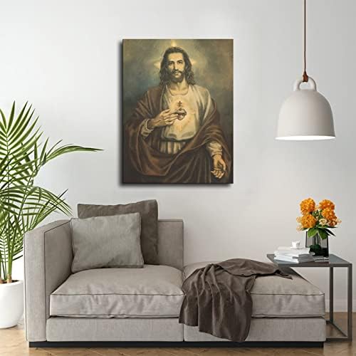 קדוש לב של ישו בד קיר אמנות הדפסת פוסטר תמונה מודרני משרד בית חדר דקור