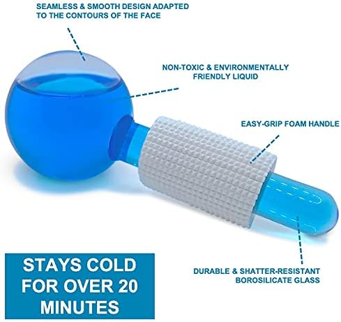 גלובוסים קרח סקינפוני עבור טיפולי פנים-2 יחידות גלובוסים יופי כחול רולר עבור פנים, צוואר ועור עיסוי-קירור