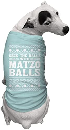 סיפון האולמות עם כדורי מצו - חולצת כלבים של חנוכה
