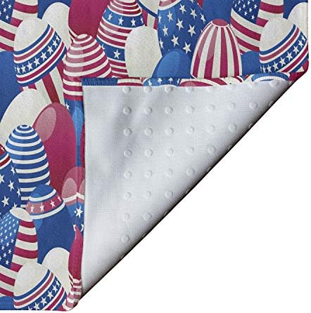 Ambesonne ארהב מגבת מחצלת יוגה, ביצי פסחא מסורתיות עם דפוס דגל אמריקאי דפוס אדמה, הדפסים, זיעה