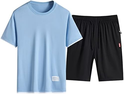 SCDZS גברים בגדי ספורט מזדמנים מגדירים חולצות אופנה מכנסיים קצרים חליפת מסלול בגדים בגדים הגדרת