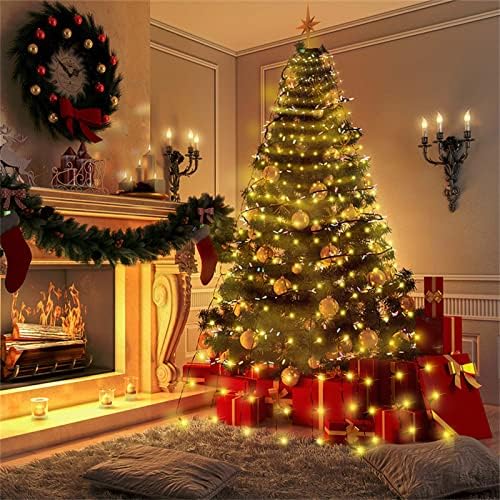 אורות עץ חג המולד של HHMEI 280/400 LED אורות חג מולד 8/16 אורות מיתר עם 8 מצבי אור 6.6ft לקישוטים