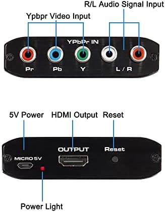 XMSJSIY YPBPR ל- HDMI ממיר מתאם רכיב RGB +R/L שמע ל- HDMI וידאו וידאו ממיר שמיר תמיכה HDCP 1080p עבור