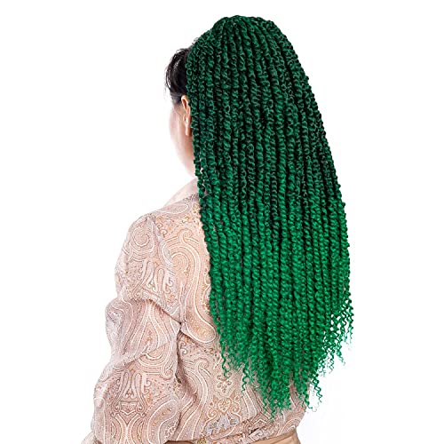 ירוק תשוקה טוויסט שיער, 24 אינץ 6 חבילות מתולתל תיבת צמות סרוגה שיער לנשים שחורות מתולתל סרוגה תיבת
