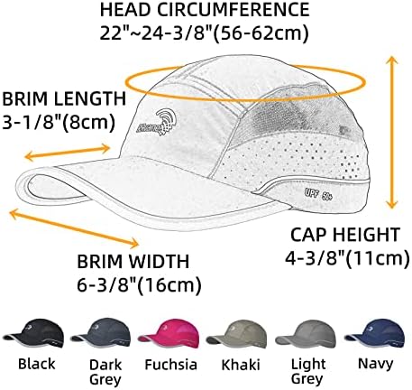 עד50 + מהיר יבש חיצוני ספורט כובע פוליאסטר ריצה כובע רעיוני בייסבול כובע, להתאים 22 ~24-3 / 8