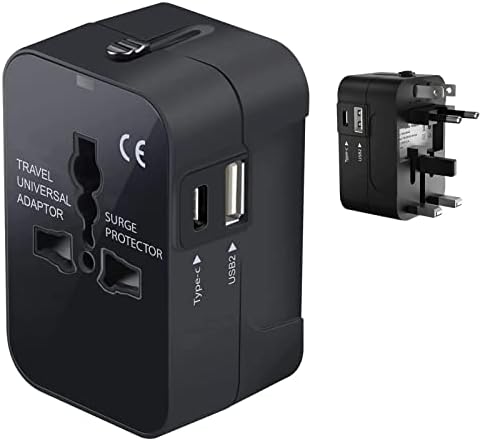 Travel USB פלוס מתאם כוח בינלאומי תואם ל- Videocon Challenger v40ld עבור כוח ברחבי העולם לשלושה מכשירים