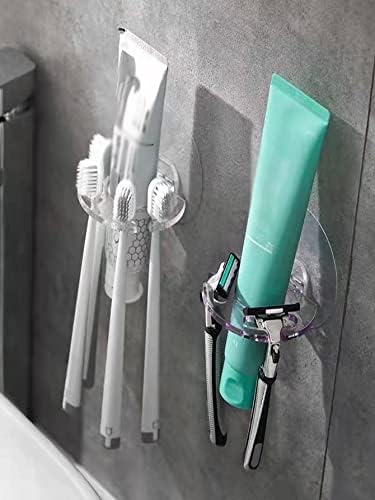 מקלחת אבז'ח מקלחת אחסון מקלחת מקלחת מקלחת קאדי 1 PC תפקוד רב-תפקודי מברשת שיניים ברורה מחזיק חדר אמבטיה לשירותים
