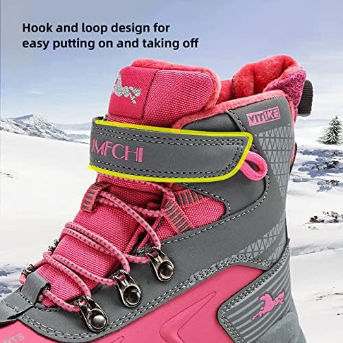 JMFCHI ילדים מגפי הליכה בנים בנות חיצוניות להליכה מטפסים נעלי ספורט נוחות ללא החלקה נעלי שלג מטייל