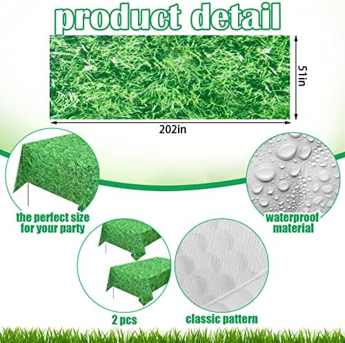 ZUBEBE 170 חלקים ציוד מסיבות גולף משרת ל -24 אורחים, עם צלחות נייר מפיות דשא ירוק שדה מפת מפת