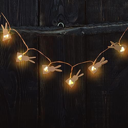 אורות חג מולד חיצוניים ואהבת LED אהבה קישוט עץ נורית מיתר מהבהב אורות ארנב פסחא תפאורה ביתית וחוט אורות מיתר
