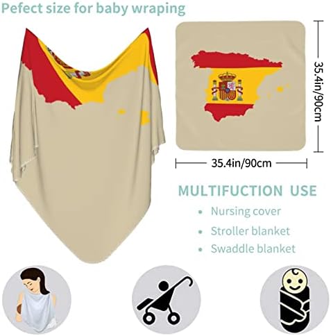 דגל ספרד מפת שמיכה לתינוקות מקבלת שמיכה לעטיפת כיסוי חוט -יילוד של תינוקות