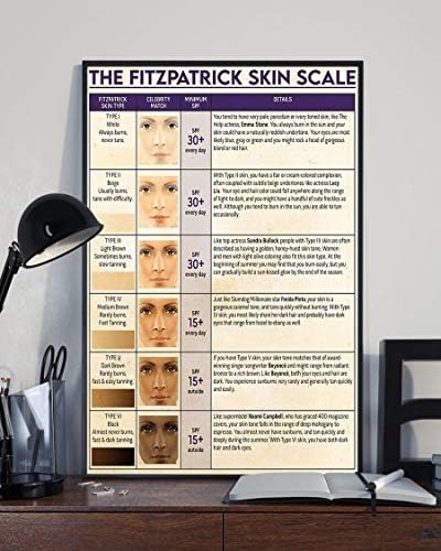 Jiufotk Knowways Metal Sign the Fitzpatrick Skin Scale Position