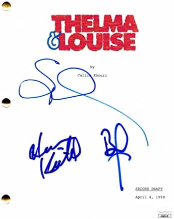 סוזן סרנדון, בראד פיט, הארווי קייטל חתימה חתומה על חתימה תלמה ולואיז תסריט סרט מלא עם ג'יימס
