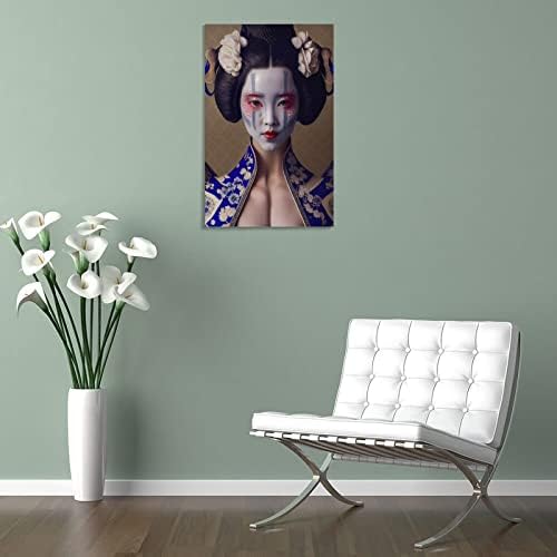 יפנית גיישה סוריאליסטית, גיישה בסגנון קיר פוסטרים אמנות קיר ציורי אמנות קיר בד דקור קיר תפאורה