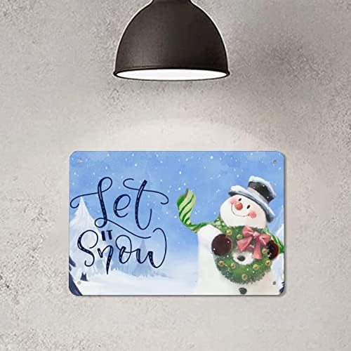 חג המולד תן לזה שלט שלג פח שלג חורפי אלומיניום פח פח שלט חורף סצנת קיר אמנות שלט מסיבת חג המולד