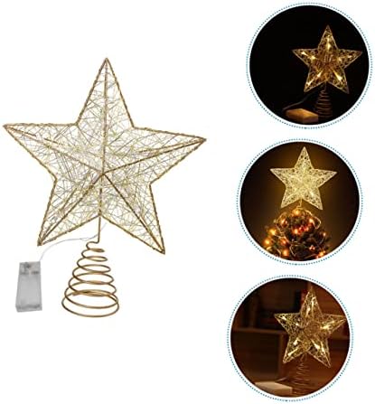 Hanabass 4 PCS Top D Glitter Gold CM UP Bar Bar Star Treepor Treepop Tree to topper ללא אמנות מסיבה עונתית
