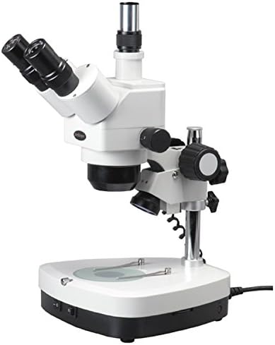 AMSCOPE SH-2T-C2 טרינו-סטריאו זום מיקרוסקופ מקצועי מקצועי, עיניים WF10X, הגדלה של 10x-40X, 1x-4x זום מטרה, תאורת