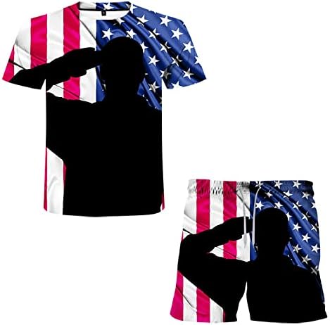חליפות תחפושות לגברים עצמאות יום הדפסת ספורט קיץ חליפת 3 ד דגל גברים חליפות גברים אמריקאיות וחליפות