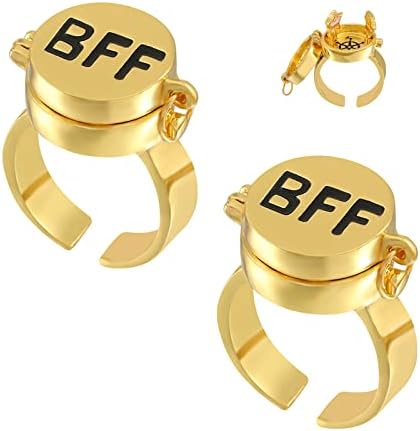טבעות עבור 2 החברים הכי טובים לנצח טבעת חמוד מתכוונן טבעות לנערות ידידות טבעות זוג התאמת טבעות זהב טבעות תכשיטים