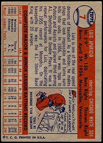 1957 Topps 7 Luis Aparicio Chicago White Sox VG/Ex White Sox