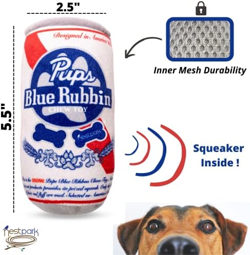 גורי Nestpark Blue Rubbin - צעצועי כלבים מצחיקים - צעצועי כלבים חריקים קטיפים למתנות כלבים בינוניות, קטנות וגדולות