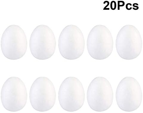 Abofan 20 יח 'קלקר לבן ביצה פסחא ביצה ביצה ביצה בעבודת יד כדור קלקר בעבודת יד לקישוטים למסיבת פסחא מלאכת פסחא